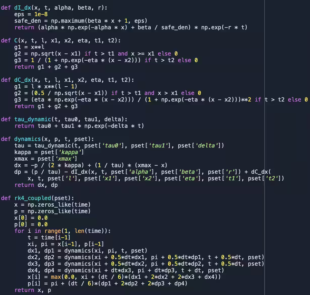 Display of Python code.